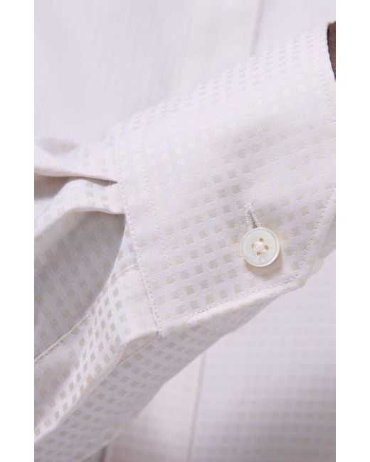 Bugatchi Purple Axel Shaped Fit Jacquard Button-Up Shirt for men
