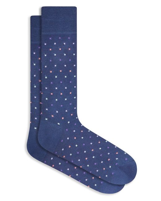 Bugatchi Blue X-dot Dress Socks for men