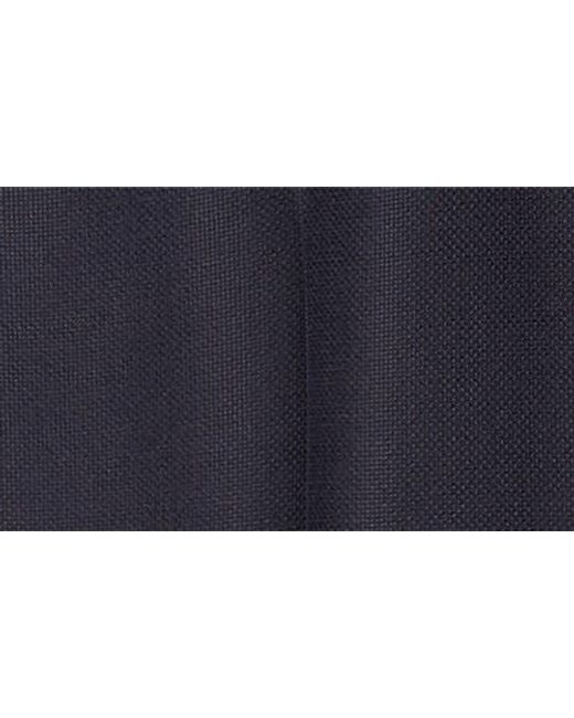 Thom Sweeney Blue Flat Front Wool Hopsack Pants for men