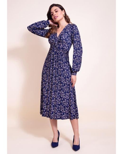 Alie Street London Blue Mollie Knot Midi Dress