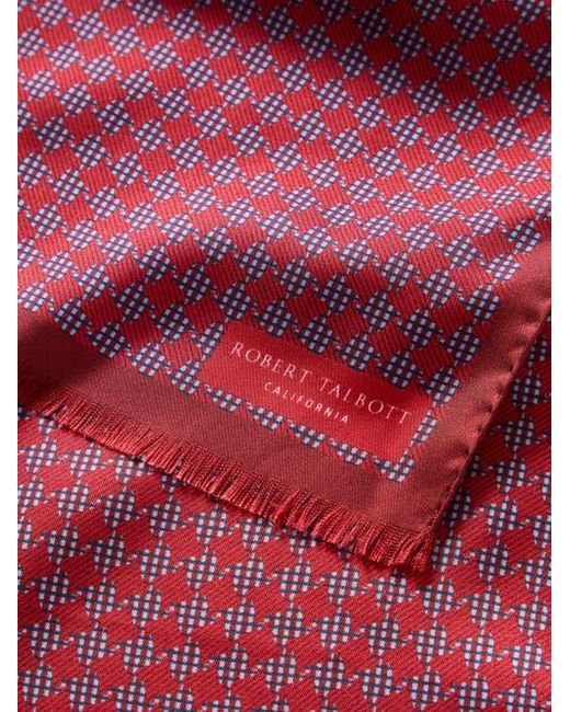Robert Talbott Red Niven Houndstooth Scarf for men