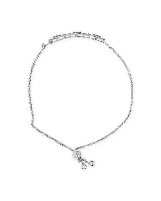 Haus of Brilliance Blue 925 Sterling Created Sapphire And Sapphire Bolo Bracelet