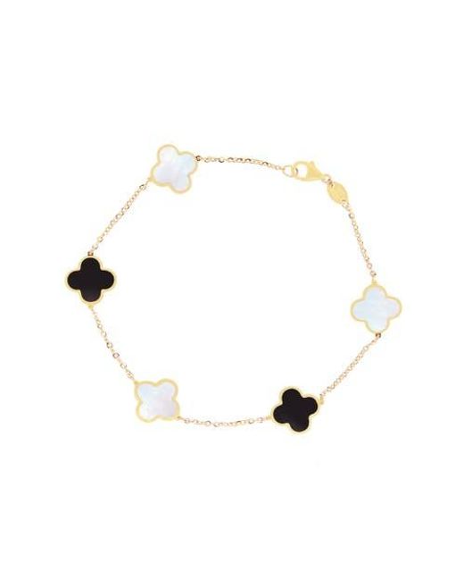 The Lovery Fine Jewelry Metallic Small Mixed Clover Bracelet