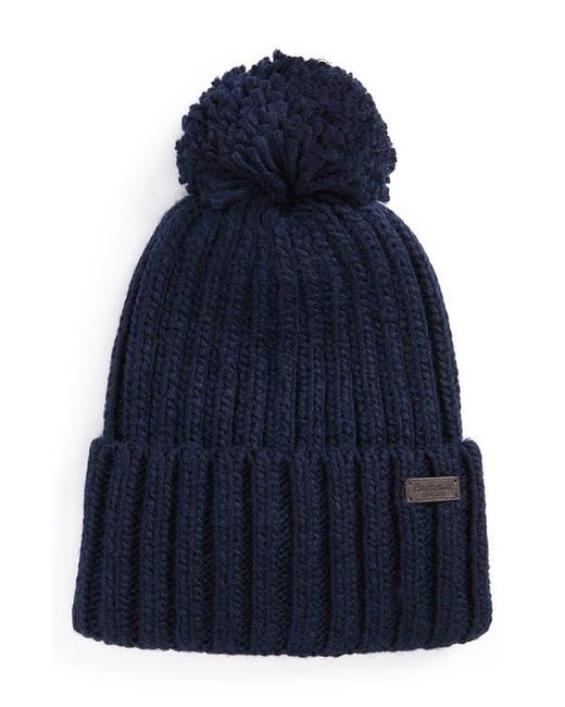 Barbour Blue Kelson Pompom Beanie for men