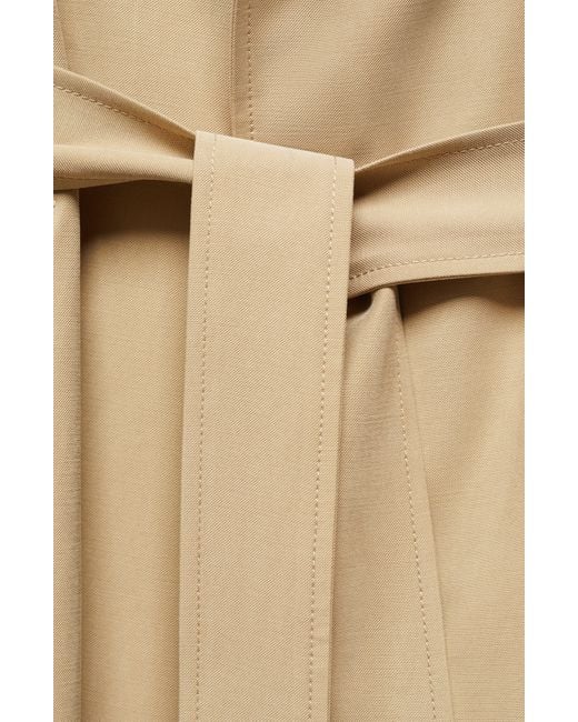 Mango Natural Water Repellent Flowy Lapel Trench Coat