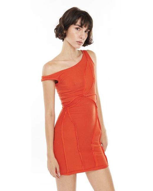 MOTHER OF ALL Red Papper Off Shoulder Mini Dress