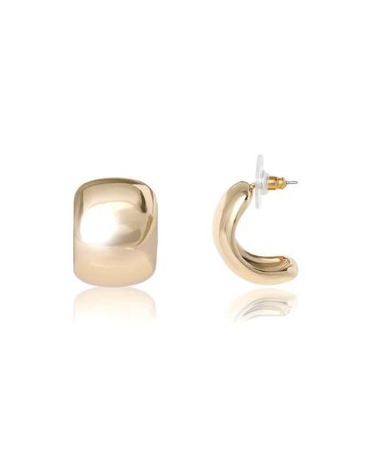 BCBGMAXAZRIA Metallic Wide Hoop Earrings