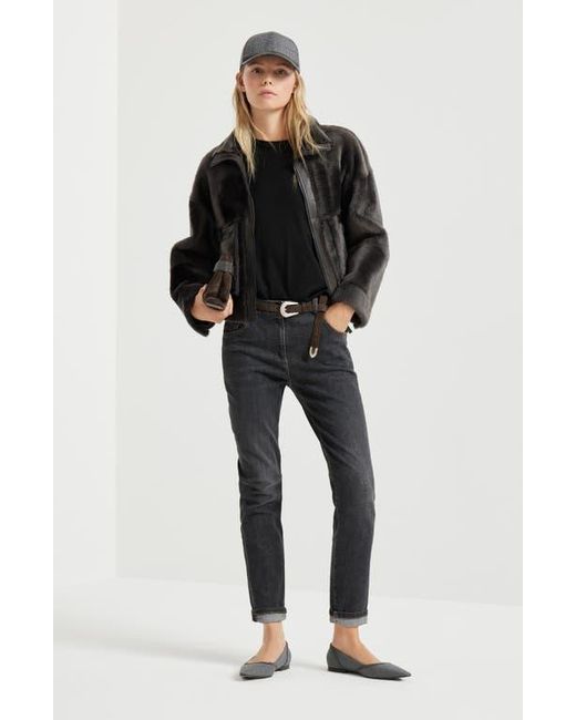 Brunello Cucinelli Black Cashmere And Silk Lightweight Sweater