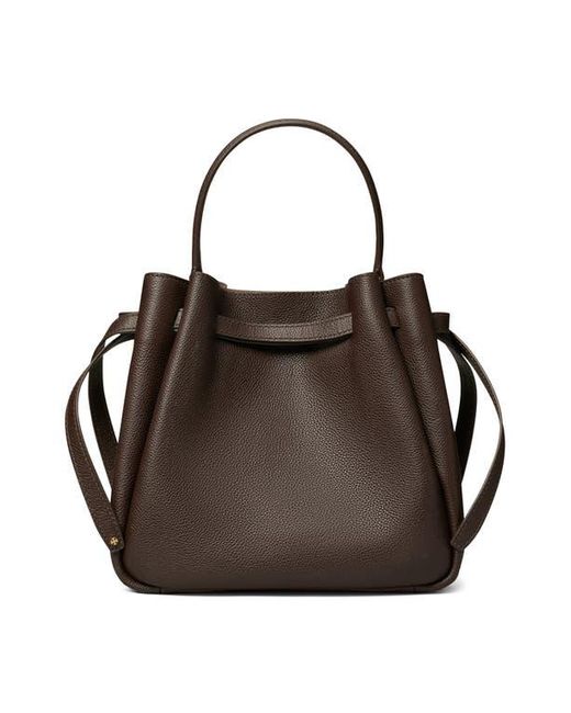 Tory Burch Black Romy Pebble Leather Bucket Bag
