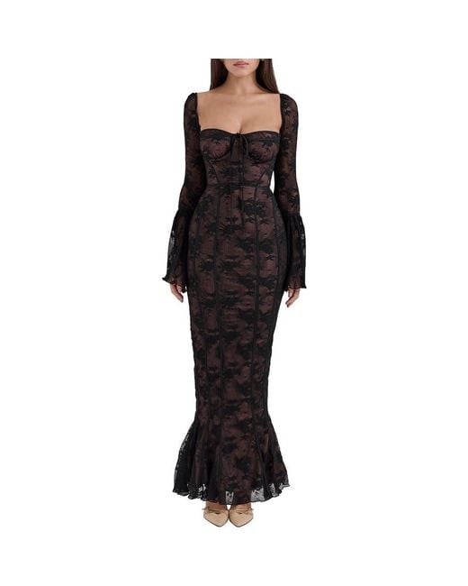 black mermaid dress with sleeves 3D Rose Black Lace Strapless Mermaid Prom Dress