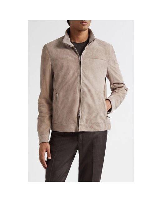 Thom Sweeney Brown Suede Jacket for men