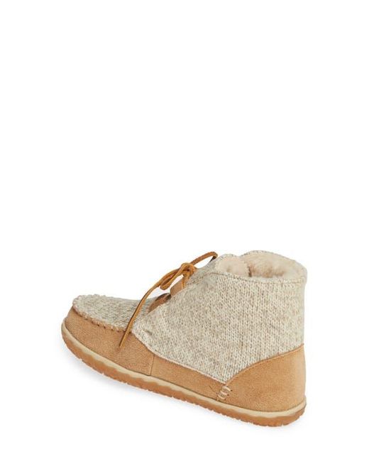 Minnetonka White Torrey Faux Fur Lined Slipper Bootie