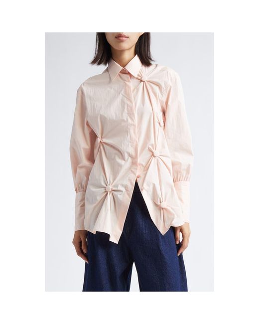 Renaissance Renaissance Karma Scrunched Cotton Poplin Button-Up Shirt ...