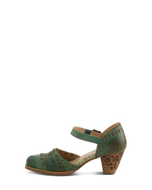 Spring Step Green Niobella Ankle Strap Pump