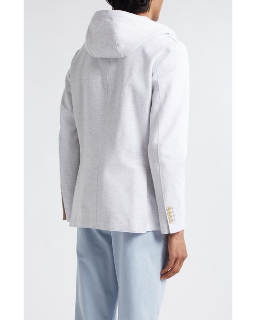 Eleventy White Hooded Knit Jacket for men