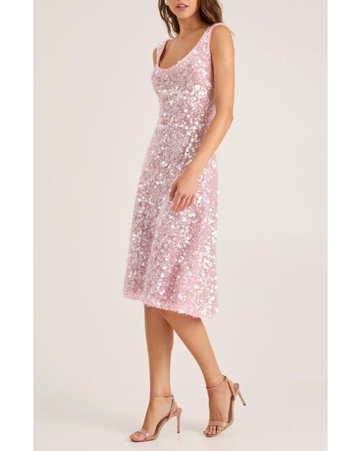 HELSI Isla Sequin Fit & Flare Cocktail Dress in Pink | Lyst