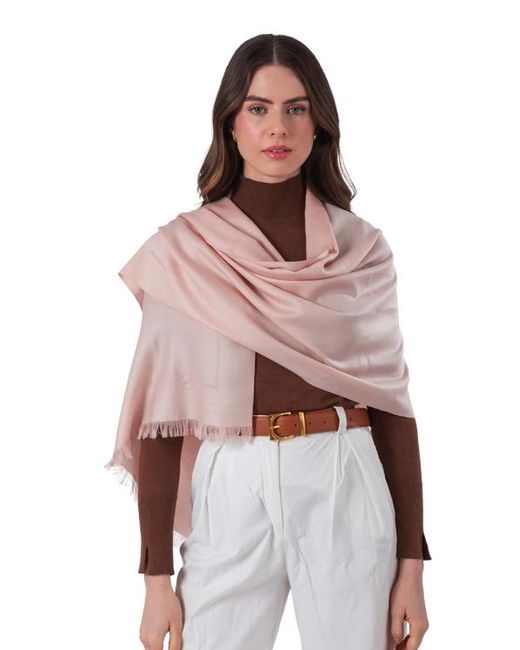Esterah Pink Wool Logo Scarf