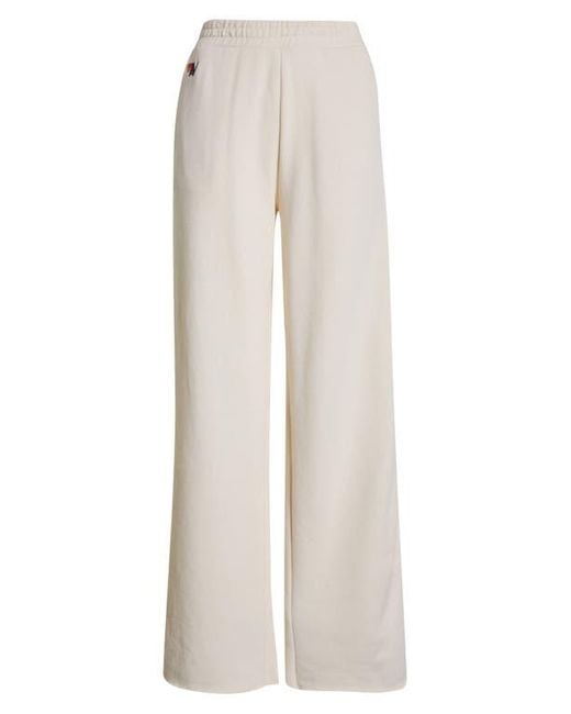 Aviator Nation Natural 5-Stripe Wide Leg Sweatpants