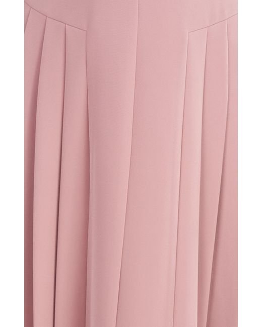Kay Unger Pink Leora Pleated Cocktail Midi Dress
