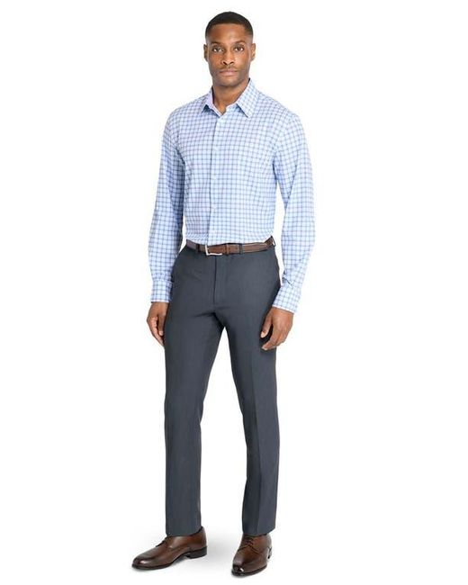 W.r.k. Blue Regular Fit Plaid Performance Dress Shirt for men