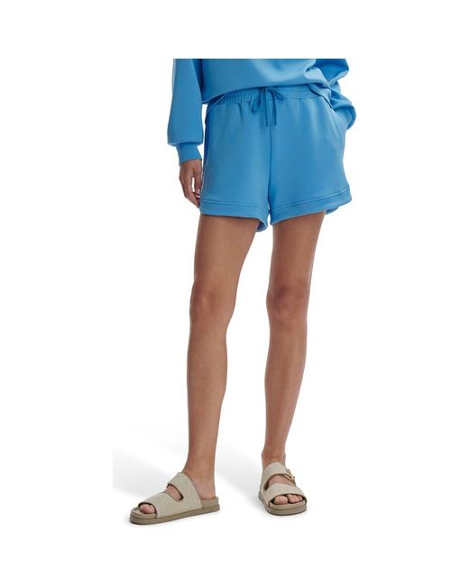 Varley Blue Ollie High Waist Sweat Shorts