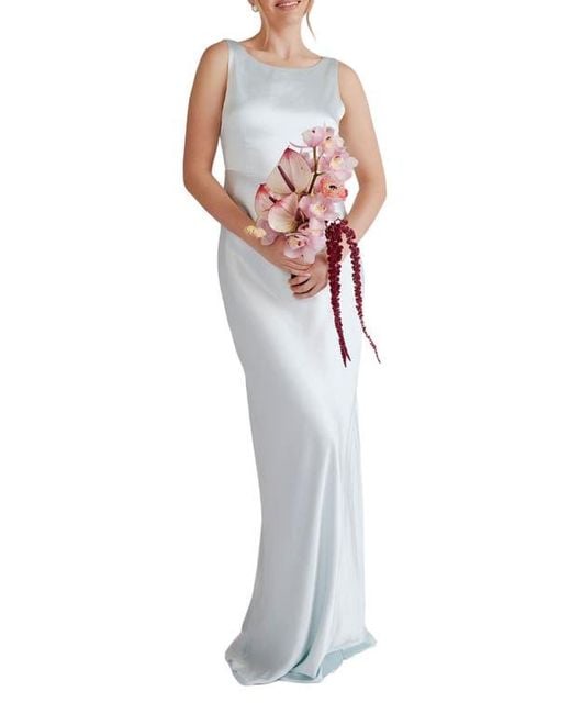 cowl back satin bridesmaid dress Cowl Back Bridesmaid Dresses | Open Back Styles