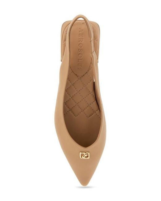 Aerosoles Natural Nayana Pointed Toe Slingback Flat