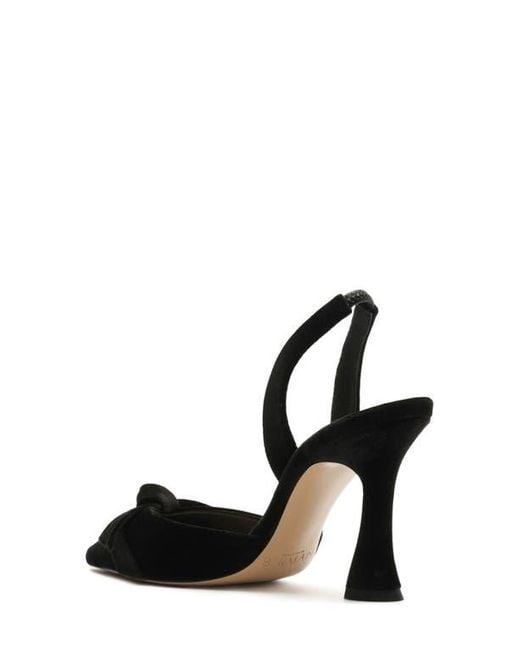 Alexandre Birman Black Clarita Bow Pointed Toe Slingback Sandal