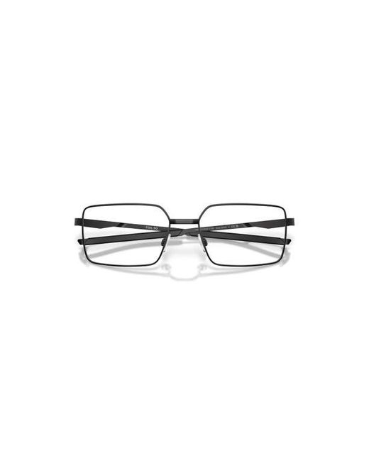 Oakley Brown 56Mm Rectangle Optical Glasses for men