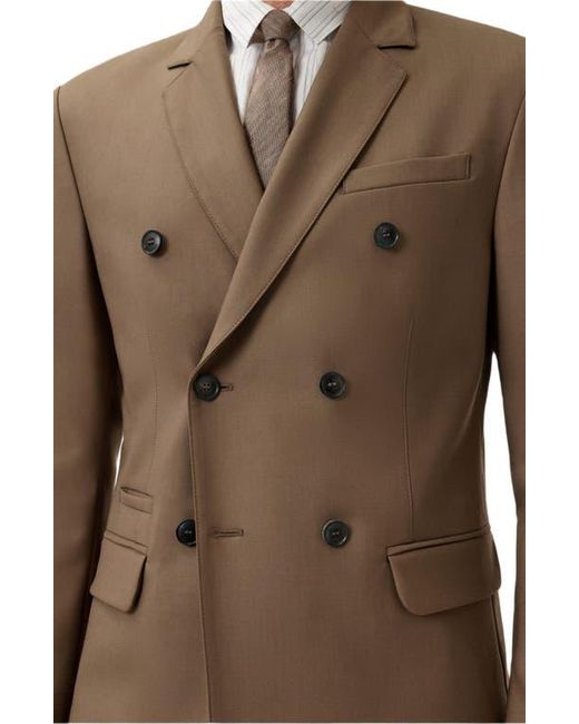 John Varvatos Brown Devitt Double Breasted Blazer for men