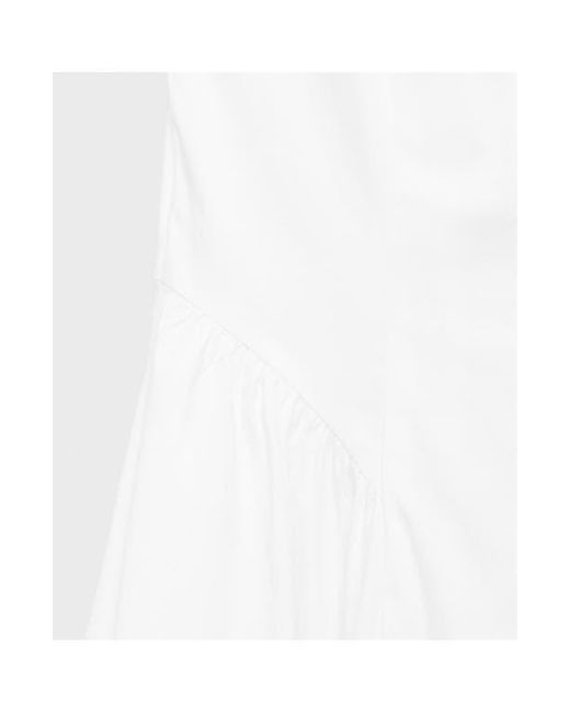 Mango White Sleeveless A-Line Midi Dress
