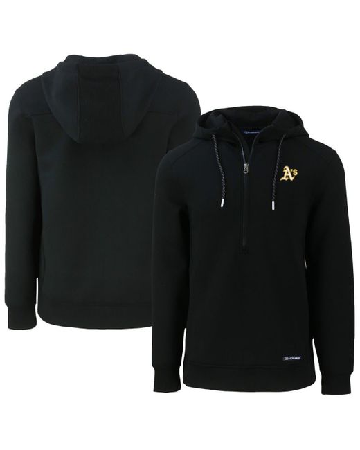 Cutter & Buck Black Oakland Athletics Roam Eco Half-zip Recycled Pullover Hoodie At Nordstrom for men