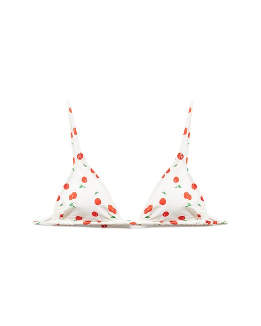 Mango White Cherry Triangle Bikini Top
