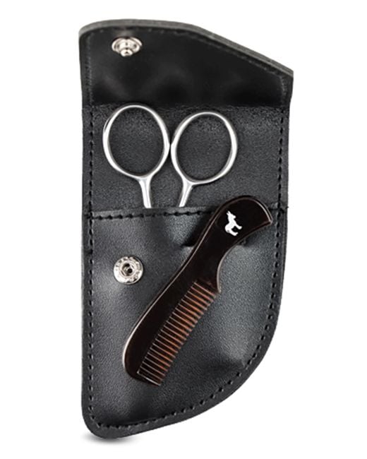 Pete & Pedro Black Beard Care Comb & Scissors Kit for men