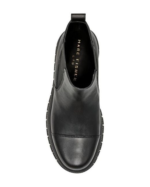 Marc Fisher Black Bermuda Lug Sole Chelsea Boot