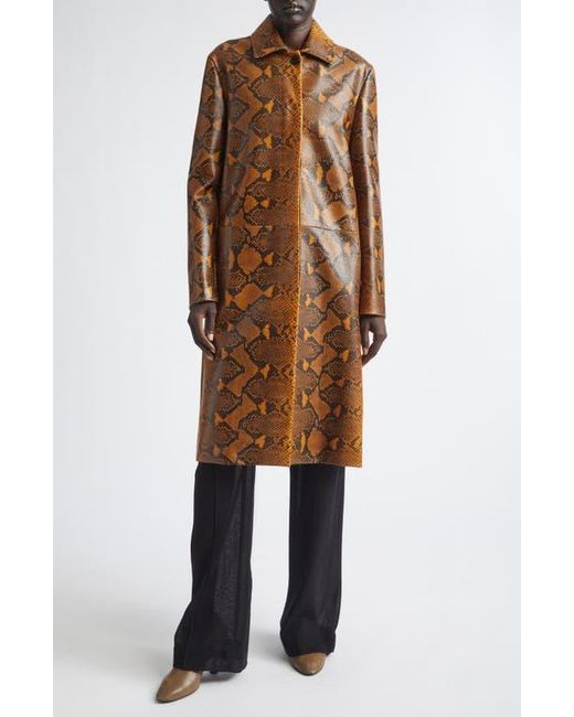 Proenza Schouler Brown Leticia Python Print Coat
