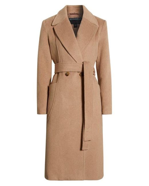 Bernardo Natural Belted Wool Blend Longline Coat