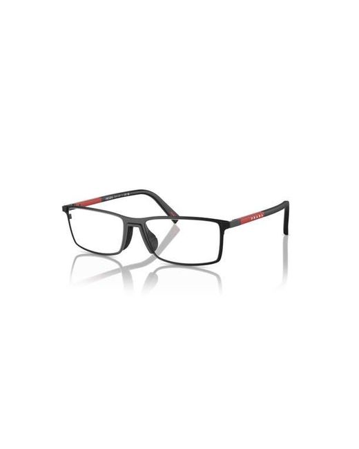 Prada Linea Rossa Black 55Mm Rectangle Optical Glasses for men