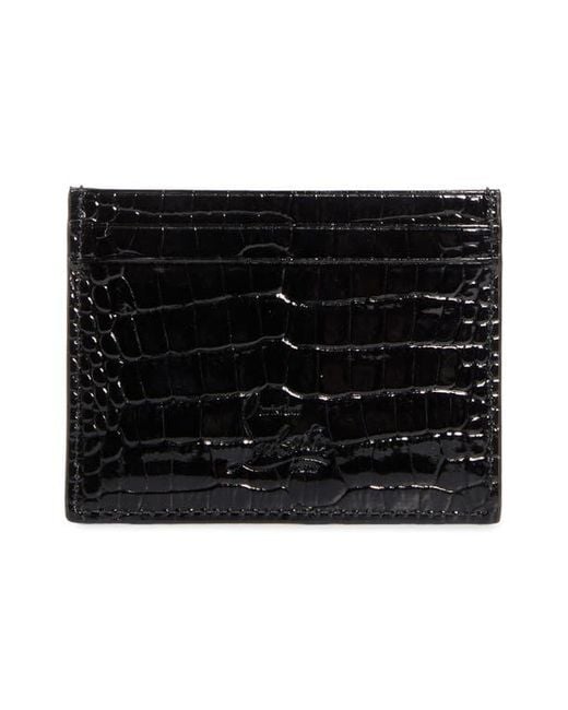 Christian Louboutin Black Mooncrest Lizard Embossed Leather Card Case for men