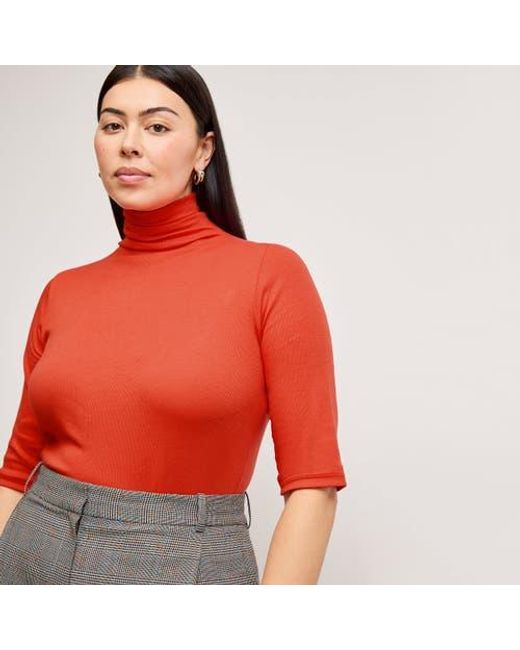 M.M.LaFleur Red Jax Turtleneck Tee