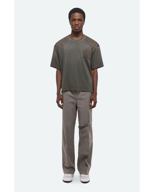Helmut Lang Gray Patch Cotton T-Shirt for men