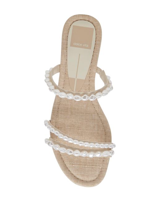 Dolce Vita White Tinker Imitation Pearl Slide Sandal