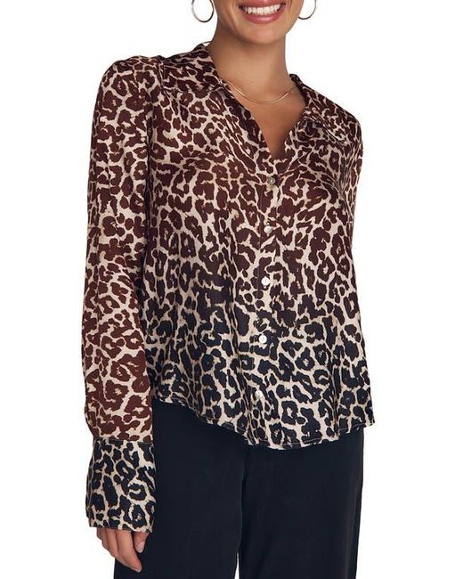 Bella Dahl Black Ombré Leopard Print Button-Up Shirt