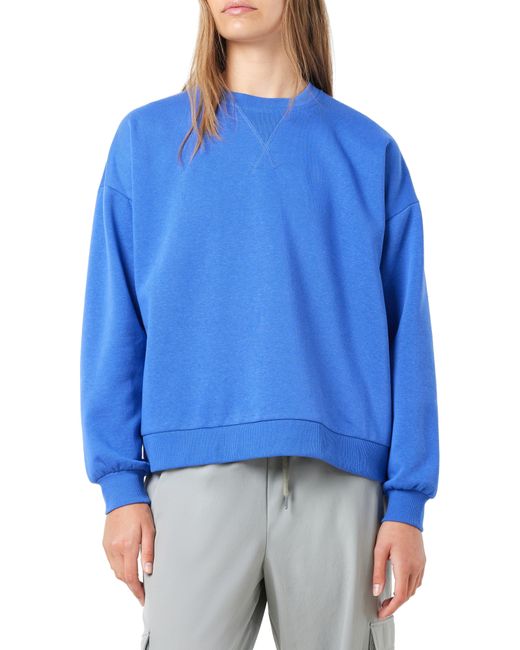 Noisy May Blue Amanda V-notch Crewneck Sweatshirt