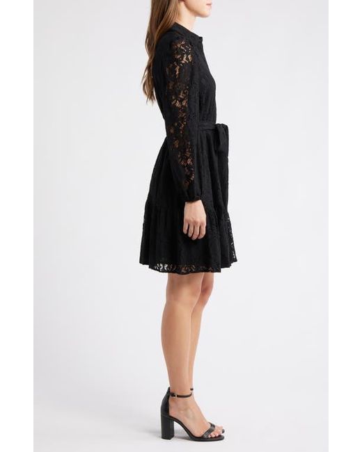 blue lace bodycon dress Navy Lace Bodycon Dress with High Neck & Layered Skirt– UsTrendy