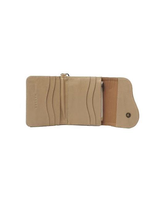 Mandrn Blue Leather Trifold Wallet
