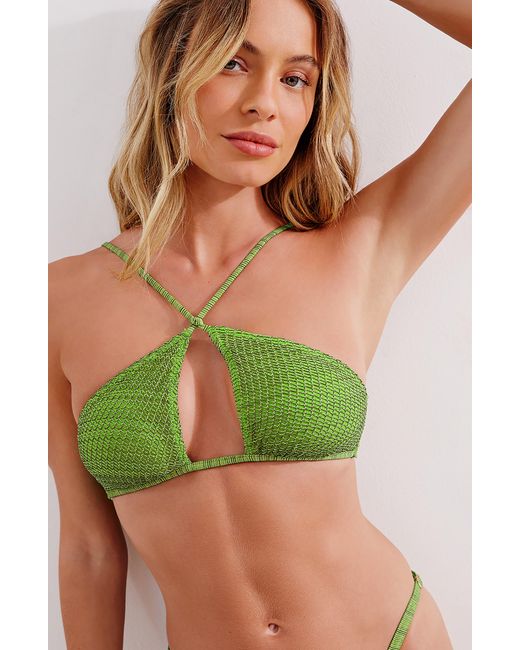 Off the shoulder shop fishnet overlay bikini set