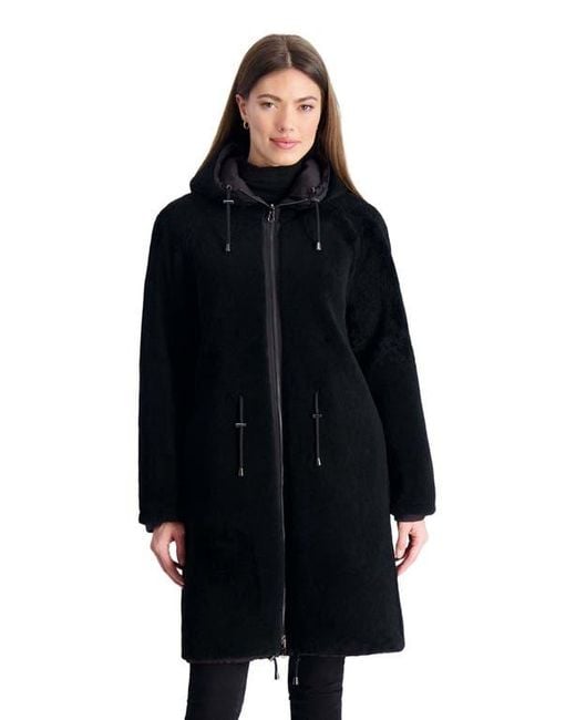 Gorski Blue Shearling Reversible Parka