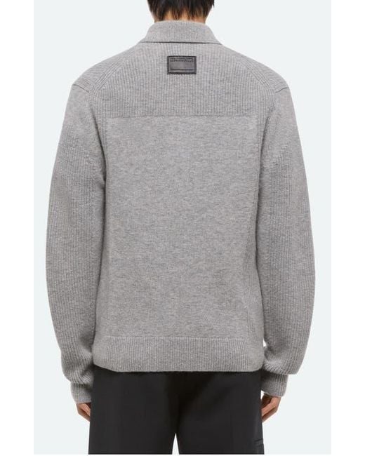 Helmut Lang Gray Block Polo Sweater for men