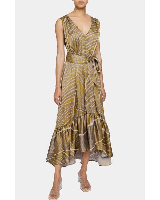 Santorelli Natural Lanita Sleeveless Fit And Flare Hi Lo Dress